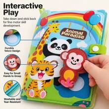 Infant & Toddler Educational Cloth Book, Early Learning 3D Tear-And-Stick Game, Teething Toy - Multicolor - View 6
