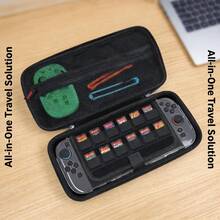 黑色修身尼龍 Switch 2 收納包，輕量便攜保護收納包附手柄，防刮耐震旅行收納包，輕量遊戲配件收納包 - 查看 4