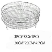 304 Stainless Steel Air Fryer Rack Multi-Layer Mesh Baking Tray Stackable, Round, Square, Rectangular Air Fryer Accessories, Oven Cooking Cooling Rack, Outdoor Charcoal Grill Roasting Fries, Chicken Wings And More - View 9
