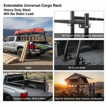 Universal Pickup Carrier 49-73in For Canoes Surfboards Ladders, Heavy Duty Steel 800lbs Load Capacity Extendable Cargo Rack-XY710194 - Multicolor - View 6