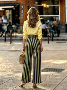Women's Autumn Elegant Casual Fashion Striped Long Pants, Suitable For Vacation And Outings - Multicolor - View 7
