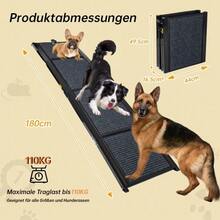 Foldable Dog Ramp For Cars, Portable Dog Ramp For Large Dogs With Non-Slip Surface, Suitable For SUVs And Trucks, Load Capacity Up To 110 Kg - 180cm - 查看 2