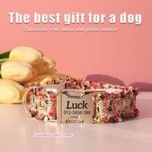Personalized Pet Collar - Polyester Fiber Customizable Name & Phone Number Etc. - Pet Collar, Suitable For Small, Medium And Large Dogs, Best Gift For Dogs, Daily, Holiday, Best Gift For Friends And Family - Multicolor - View 12