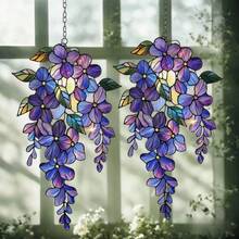 2pcs Grapevine Branch Acrylic Sun Catcher - Holographic Floral Window Decor, Perfect As Spring Garden Gift Or Mom's Home Decor - G - View 2