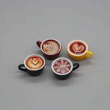 5/10pcs Mini Latte Art Coffee Fridge Magnets, Creative Resin Magnetic Memo Clips, Miniature Food DIY, Suitable For Kitchen, Pegboard, Office, Storage Cabinet, Dishwasher, Coffee Machine Multi-Scene Decoration, Christmas, Valentine's Day - Latte Art Coffee - View 11