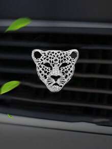 1pc Car Air Vent Leopard Head Rhinestone Car Aromatherapy Clip Creative Car Interior Decoration Ornament - One Size Fits All - View 2
