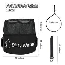 Nilight 4 Pack RV Hose Storage Bag, Waterproof Utility Bag With Drawstring Mesh Top RV Storage And Organization Bags Container For Sewer, Fresh Water Hoses Electrical Cords Camper Tools Accessories - A - View 2