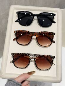 3pcs Black/Grey Leopard Print White Tofu Pudding Double Tea