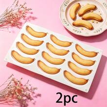 1/2pcs/12-Cavity Banana Jelly Mousse Cake Mold, Ice Cream Pudding Silicone Mold, DIY Baking Chocolate Fondant Mold - Multicolor - View 7