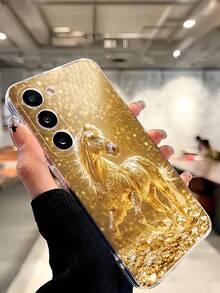 1件時尚奢華金馬手機殼 透明軟殼保護套 適用於 Galaxy A04e/12/A13/A14/A34/A50/A52/A53/A54/S21/S22/S23/S24/S25/S25Ultra - 無色 - 查看 6