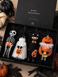 Halloween Ghost Pumpkin Pendant, Suitable For Halloween Decoration Party Scene Arrangement, Halloween Small Figurine Hanging Ornament, Suitable For Packaging Decoration And Table Centerpiece Decoration - Multicolor - View 6