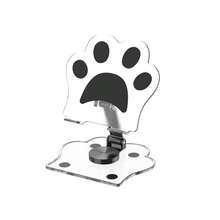 1 pieza Soporte para teléfono con forma de pata de gato creativa y linda, material acrílico, adecuado para iPad y tabletas, soporte dedicado para maratón de series, soporte de escritorio plegable, soporte inclinado, soporte universal de acrílico lindo de dibujos animados para teléfono y tableta, adecuado para teléfonos y tabletas de hasta 13 pulgadas, ángulo ajustable, rotación plegable de 360°, soporte de escritorio elevable inclinado, perfecto para ejercicio, ver videos y llamadas de FaceTime - Multicolor - Ver 15