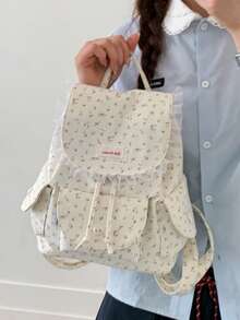 LECEY Mochilas de gran capacidad, mochila de lona con estilo - Blanco - Ver 3