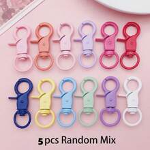 5/10pcs Colorful Coated Spring Snap Hooks With O-Ring, Metal Keychain Accessories, Suitable For DIY Pendants - One Size Fits All - View 7