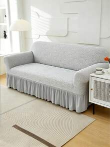 1PC Fleece Fabric Non-Slip Elastic Decorative Sofa Cover, Jacquard Embroidered Leaf Pattern, Pet-Friendly Anti-Dirt Anti-Dust, Suitable For 1/2/3/4 Seater Sofa, All Seasons - Multicolor - View 7