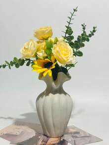 1pc Exquisite Vase, 12cm Height, Compact And Elegant, Suitable For Desktop Display, Suitable For Dried Flowers And Fresh Flowers, Rough Matte Surface Design, Fashionable And Novel, Modern Style, Suitable For Young People - 1PC - View 9