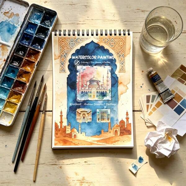 18 Bird Design Loose-Leaf Watercolor Practice Book, Watercolor Coloring Book, Pre-Sketched Outline Watercolor Painting Practice Book, Suitable For Beginners, Thick Bright White Art Paper, Adult Hand-Drawn Practice, Student School Art Supplies