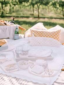 Large Foldable White Mesh Food Cover, Pop-Up Fly-Proof Food Cover Tent, Kitchen And Outdoor Camping Food Protection Cover, Home Vegetable Cover, Table Cover, Foldable Vegetable Cover, Suitable For Outdoor Picnic And Gathering - Multicolor - View 6