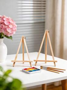 1pc Natural Wood Display Easel, Wooden Frame Drawing Board, Small Oil Painting Board, Desktop Oil Painting Easel, Student Professional Drawing Board Art Display Stand, Creative Desktop Support - Wood Color - View 8
