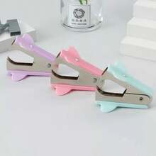 1pc Macaron Color Mini Staple Remover, Portable Office Staple Puller, Practical And Effort-Saving - Multiple Styles - View 3