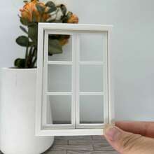 Cửa sổ nhà mô hình tỷ lệ 1:12, cửa sổ trong và ngoài có thể mở được, cửa sổ nhựa nhỏ màu trắng ấm, cửa sổ và cửa ra vào có thể mở, phụ kiện trang trí cảnh thu nhỏ, đạo cụ chụp ảnh cảnh siêu nhỏ, phụ kiện trang trí nhà mini - Cửa sổ đôi - Xem 10