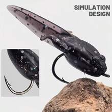 10/20pcs Boxed Bionic Tadpole Lures, Floating Soft Bait With Reinforced Single Hook Design, Highly Realistic And Durable, With Barbed Hook, Suitable For Stream Freshwater And Saltwater Fly Fishing, Ideal For Carp, Catfish, Bass - Black - View 4
