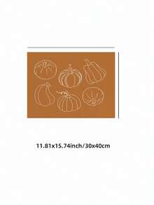 1pc Frameless Burnt Pumpkin Line Art Fall Poster, Minimalist Neutral Autumn Wall Decor For Bedroom Dorm, Back To School Gift - Pumpkin - View 11