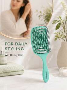 Sisir Rambut Aneka Warna, Sisir Penata Rambut Plastik Jerami Berbasis Bio, Desain Bingkai Terbuka Berventilasi Minimalis, Dengan Bulu Sikat Fleksibel, Bulu Sikat Berujung Bulat dan Pegangan Bertekstur yang Mudah Digenggam, Cocok untuk Perawatan Rambut Basah dan Kering, Cocok untuk Rambut Keriting, Bergelombang, dan Kasar, Untuk Wanita dan Anak Perempuan, Penggunaan di Rumah dan Saat Bepergian - Beraneka warna - View 5