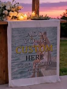 Personalized Photo Table Runner Custom With Your Own Photo/Text & Photo - Add Your Own Pictures - Fabric Table Banner Suitable For Party, Wedding, Anniversary, Birthday, For Christmas Gift - Memorable For Events - Multicolor - View 7