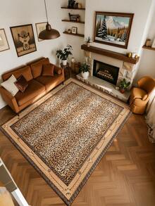 Leopard Print Style Living Room Rug, Large Size Soft, Suitable For Kitchen, Dining Room, Bedroom, Indoor/Outdoor, Office, Lobby, Non-Slip Doormat, Hallway, Study, Holiday Decor Rug - Brown - View 5