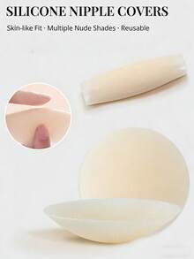 2/4入可重複使用防水透氣乳貼，適用於露背無肩帶洋裝、婚禮派對等，貼合防滑 - 彩色 - 查看 5