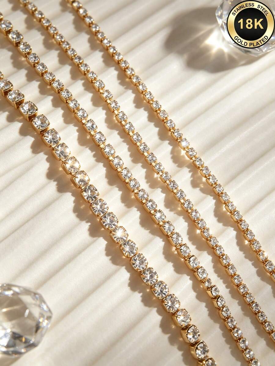 Dây xích đính đá rhinestone màu vàng 1m, viền pha lê đính dày, vật liệu làm trang sức DIY, phù hợp cho vòng tay, dây chuyền, trang trí quần áo và đồ thủ công handmade - dây chuyền đính đá - Xem 1
