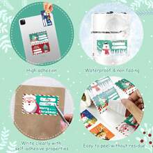 200/500pcs Christmas Gift Label Stickers Set (6 Designs) Self-Adhesive Holiday Decorative Stickers Unisex Merry Christmas Gift Packaging Labels Greeting Card Decor Stickers - Multicolor - View 3