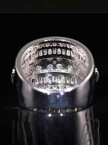 1pc Elegant Cubic Zirconia Ring, Women's Wedding Engagement Party Jewelry Valentine's Day Gift - 1# - View 9