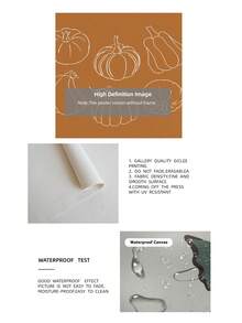 1pc Frameless Burnt Pumpkin Line Art Fall Poster, Minimalist Neutral Autumn Wall Decor For Bedroom Dorm, Back To School Gift - Pumpkin - View 9