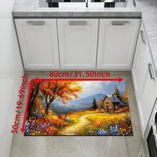1件裝 秋季鄉村風景圖案印花矽藻土廚房地墊 吸水廚房地板墊 廚房地毯 水槽前墊 適用於廚房、浴室、玄關、走道、洗衣房及居家裝飾 - 彩色 - 查看 15