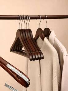 2pcs/5pcs/8pcs Peach Wood Hangers, Suitable For Suits & Shirts, Great For Hotel Bedroom Closet Storage - Multicolor - View 11