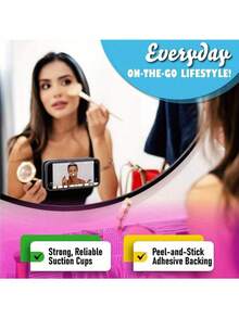 4pcs Silicone Suction Cup Phone Stand, Compatible With Smartphones, Non-Slip Adhesive Grip, Supports Hands-Free Viewing, Video Calls, Gaming, Car Dashboard And Bedside Use, Portable Phone Holder, Multi-Functional Suction Cup, Gift For Friends, Ideal Holiday Small Gift - Multicolor - View 7