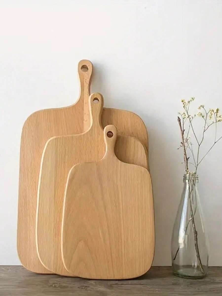 1pc Solid Oak Cutting Board, Double-Sided Washable Kitchen Chopping Board, Suitable For Meat, Vegetables, Fruit, Fish, Perfect Outdoor Camping, Housewarming And Graduation Gift