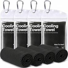4 Pack Cooling Towels, 40''x12'' Soft Breathable Chilly Neck Ice Towel For Workout Running Golf - 4 Black - View 1