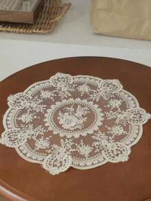 1/10pcs Hollow Vintage Lace Tablecloth With Crochet Floral Pattern - Perfect For Heat Resistance, Air Fryer Dust Cover And Home Decor Bohemian Lace Tablecloth Placemats - Multicolor - View 2