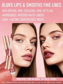 Charlotte Tilbury  Flawless Matte Lip Blur 液態唇彩 #Pillow Talk Medium Blur 6.8ml/0.22 Oz | 極柔霧面配方，打造噴槍般柔霧唇效 | 持久不乾澀霧面唇色 - Pillow Talk Medium Blur - 查看 5