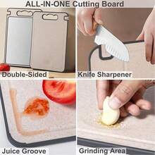 2PCS, Creative Multi-Functional Stainless Steel Cutting Board - Built-In Knife Sharpener, Grater Slot And Juice Groove, Non-Slip Diamond Texture, Scratch-Resistant Surface, Double-Sided Cutting Board, Kneading Board, Defrosting Board, Kitchen Utensils, Kitchen Tools, High-Quality Material - White - View 7