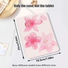 粉色百合花紋彩繪效果平板保護殼，內置筆槽，附支架，適用於 Honor 8/9/10/X8/X8A/X9/X8Pro/X9Pro 及其他機型/ MatePad SE 11 吋/MatePad 11 吋/11.5 吋，MatePad Pro/，Apple 10代/11代 2025 (A16)，Galaxy Tab A7/A9 及其他熱門機型 - 款式33 - 查看 2