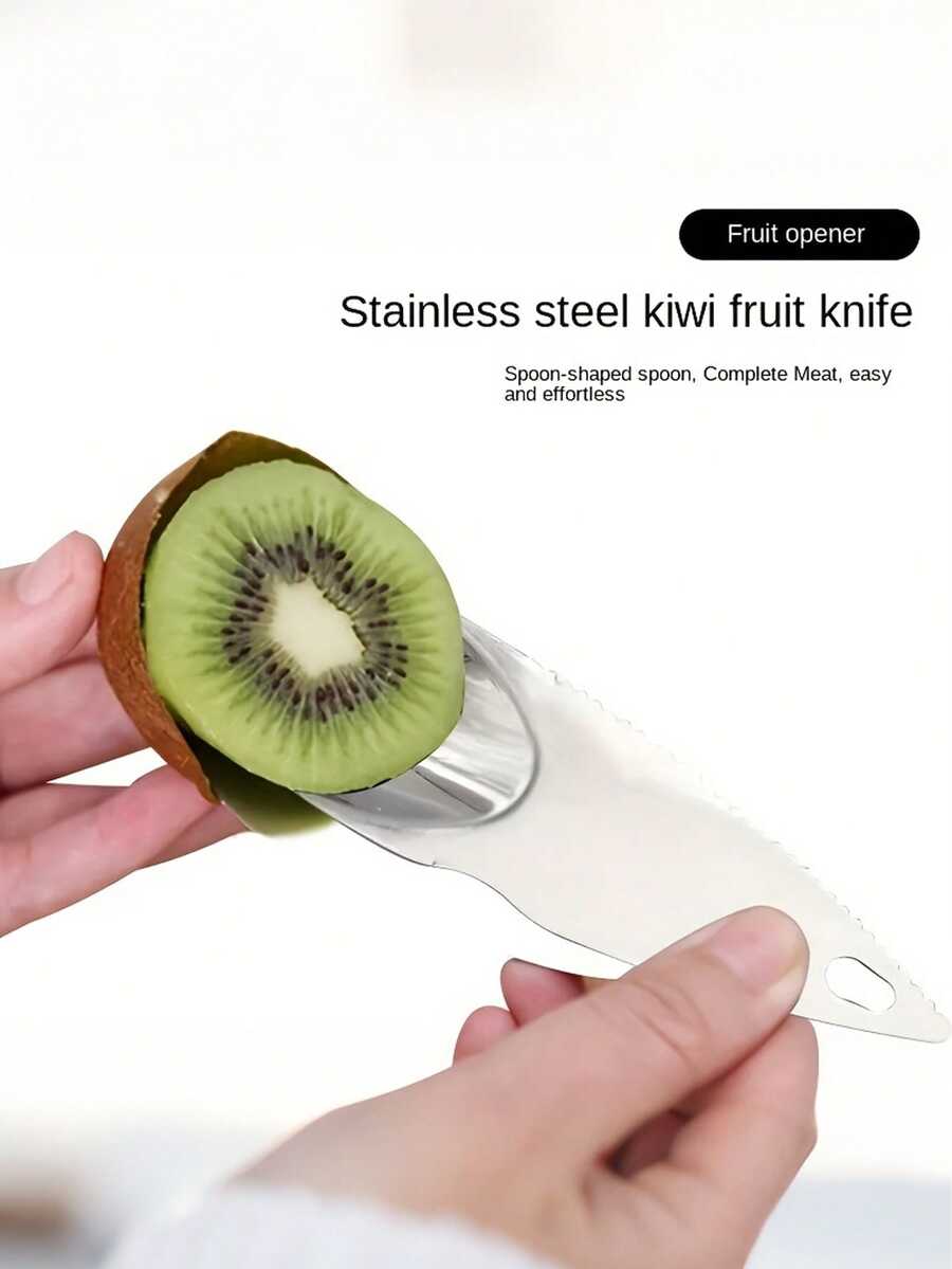 3/1pc Premium Stainless Steel Kiwi Fruit Tool - Easy Digging, Peeling And Serving - Ergonomic Handle, Fruit Tool, Flesh Scooper And Peeler, Comfortable Grip - Rust-Proof - Easy To Clean