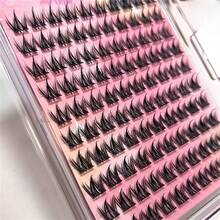 LIMEIKAI 100 Clusters Of Self-Adhesive Eyelashes, Curled And Slender Dog Style, 12mm Naturally Thickened Thin Strip Eyelashes, Self-Extending And Magnifying Double Eyes - C - View 6