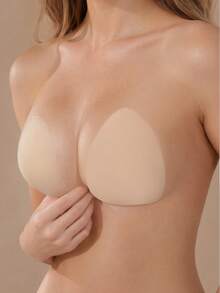 vfvQueen 1 Pair Ultra-Thin Solid Silicone Breast Lift Tape, Invisible Seamless Water Drop Lifting Breast Pads - Apricot - View 3