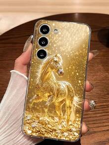 1件時尚奢華金馬手機殼 透明軟殼保護套 適用於 Galaxy A04e/12/A13/A14/A34/A50/A52/A53/A54/S21/S22/S23/S24/S25/S25Ultra - 無色 - 查看 1