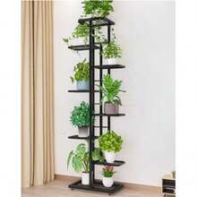 1pc Iron Flower Stand, Black, White Minimalist Fashion Plant Rack, Living Room, Balcony Decoration Shelf, 4-8 Layers Multi-Tier Storage Rack, Multi-Functional Storage Rack - Black - View 9