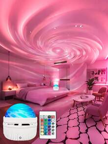 1件星空投影燈 銀河投影燈 海洋波紋水波燈 臥室小夜燈投影燈 成人遊戲室水燈 家劇院天花板裝飾 聖誕禮物 - 彩色 - 查看 12